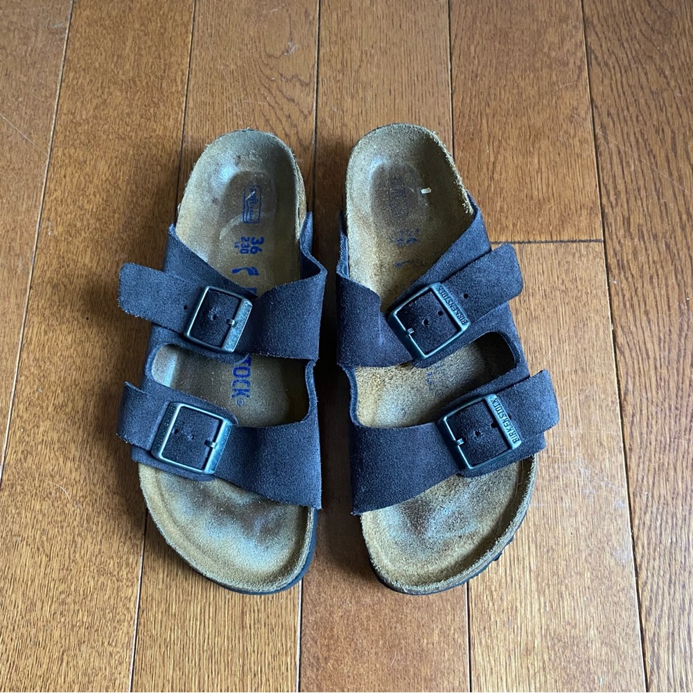 Birkenstock Suede Gray Sandals Size 36